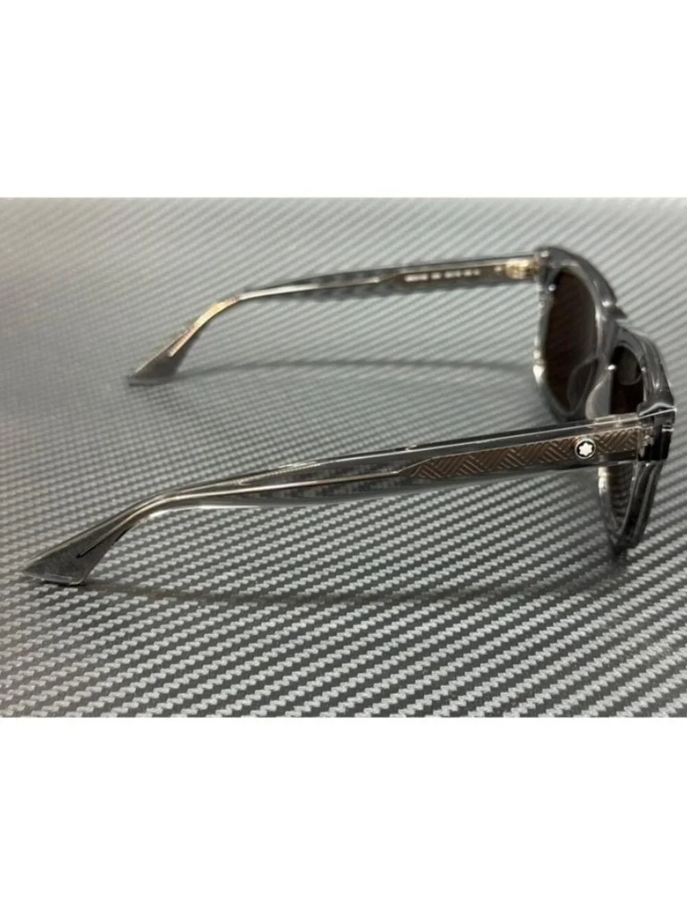 New Montblanc Men Gray Transparent Sunglasses 55-18-150